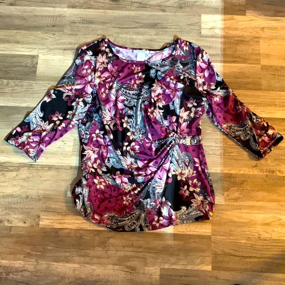 Erin Blair Floral & Paisley Print Blouse Sz XL NWOT